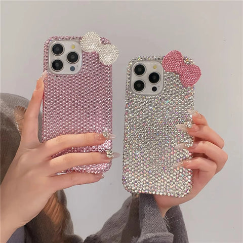 Premium Diamond Bow Case – Cute & Stylish Cover for iPhone 11–16 Pro Max