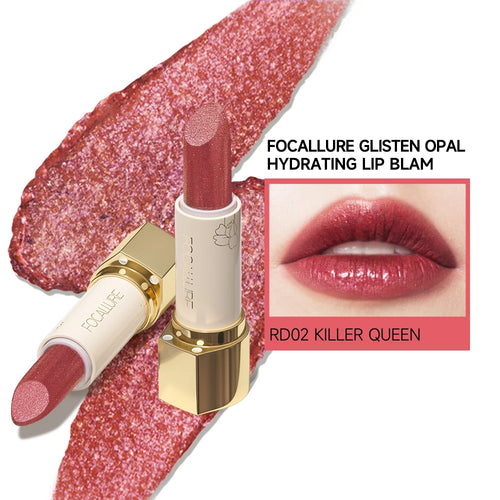 FOCALLURE Glitter Lip Balm – 8 Colors, Moisturizing & Plumping Long-Lasting Lipstick