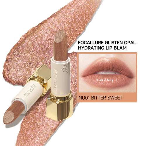 FOCALLURE Glitter Lip Balm – 8 Colors, Moisturizing & Plumping Long-Lasting Lipstick