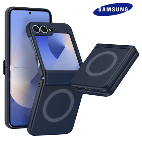 Luxury Magnetic Case for Galaxy Z Flip 3–6 – Magsafe, Ring Stand, Shockproof Hinge Cover