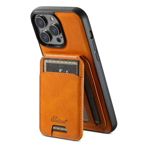 EUCAGR 2-in-1 Magsafe Wallet Case – Detachable Leather Shockproof Cover for iPhone 12–16 Pro Max