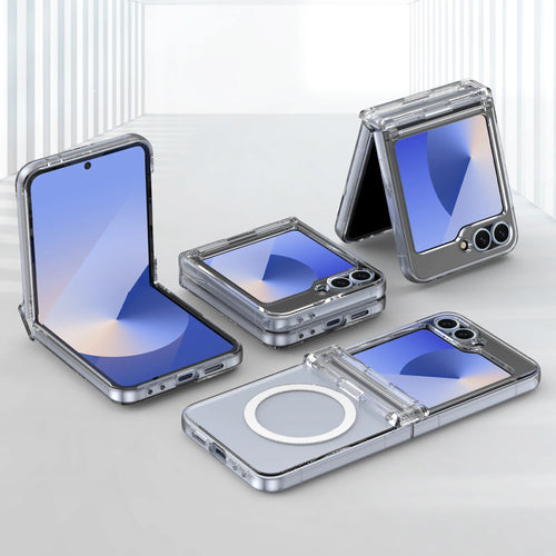 Luxury Magnetic Case for Galaxy Z Flip 3–6 – Magsafe, Ring Stand, Shockproof Hinge Cover