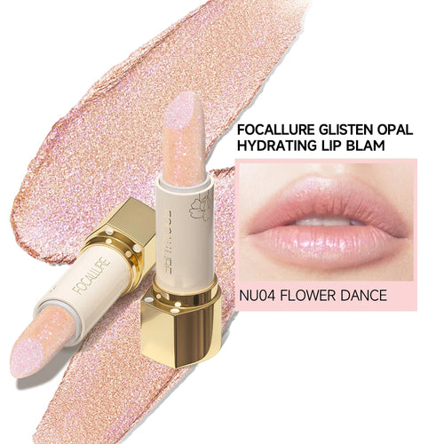 FOCALLURE Glitter Lip Balm – 8 Colors, Moisturizing & Plumping Long-Lasting Lipstick