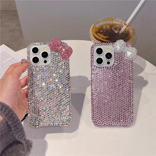 Premium Diamond Bow Case – Cute & Stylish Cover for iPhone 11–16 Pro Max