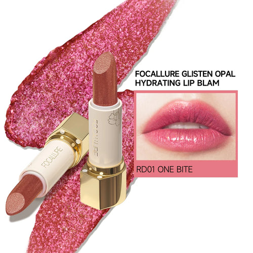 FOCALLURE Glitter Lip Balm – 8 Colors, Moisturizing & Plumping Long-Lasting Lipstick